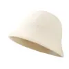 Chapéu Bucket de Lã Mesclada Cor Sólida Simples Tricotado Quente Confortável com Aba Pequena Chapéu Bucket Artístico Fresco para Exterior