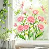 Pegatina de Ventana Xinuo JDT_X124 Jardín de Primavera Rosa Rosa, Sin Adhesivo, Adhesión Electrostática, para Decoración de Dormitorio, Sala de Estar, Balcón