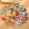 Acrílico mão pintura cadeia 17x 23mm colorido macaron cadeia fivela anel diy cadeia jóias acessórios