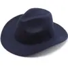 Sombrero fedora de lana, sombrero de vaquero, estilo étnico para hombres y mujeres, sombrero de sol de estilo europeo y americano para parejas para primavera y verano, sombrero de jazz