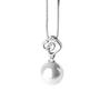 Pingente de pérolas e flores rosas em prata esterlina 925, joia elegante e moderna para mulheres, combinando com todas as cores, outlet de fábrica