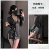 Lingerie Sexy com uma Camisa Listrada que Afina a Cintura, Estilo Puro Desejo para Mulheres Maduras, Traje Sedutor de Secretária Ol Slim-Fit
