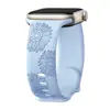 Adecuado para Apple Watches 11/10, Correa de Silicona con Girasol Grande Grabado, Absorbente de Sudor e Impermeable, Correa de Reloj con Hebilla de Figura de Ocho