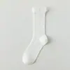 Calcetines de Seda Transpirables para Mujer, Calcetines de Verano Finos de Media Pantorrilla con Bordes Fruncidos, Calcetines Lolita Jk Calados, Algodón Transpirable de Malla