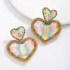 Pendientes de Lentejuelas de Corazón Doble de Moda Casual Europea y Americana para el Día de San Valentín, Pendientes Románticos de Nicho Frescos para Mujer