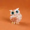 Adornos de Búho de Grava de Cristal Natural, Adornos de Escritorio de Oficina de Nicho de Alta Gama de Resina, Accesorios y Regalos
