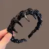 Faixa de Cabeça Elegante e Sofisticada com Pedrarias para Mulheres com Coroa Alta, Faixa de Cabeça Antiderrapante para Lavar o Rosto, Acessório de Cabelo Grampo