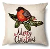 Productos para el Hogar Transfronterizos Amazon Funda de Almohada Navideña Papá Noel Árbol Sofá Funda de Almohada de Lino Funda de Almohada