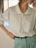 Camisa Solightr de Listras Retrô Francesas de Manga Longa para Mulheres Primavera 2026 Nova Blusa Top Slim Solta