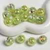 Dingyi 16mm Noche de Verano Cuentas Redondas Luna Fría Resina Chapada Agujero Recto Cuentas Sueltas Pulsera DIY Accesorios Cadena de Teléfono Material