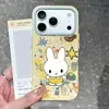 Funda de Teléfono Colorida de Conejo Miffy Adecuada para iPhone 17 Pro Max, Apple 18 Pro, Estilo Coreano 15, Linda y a Prueba de Golpes 16