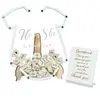 Placa Quadrada de Madeira para Assinaturas de Casamento Transfronteiriça Coração de Madeira Criativo para Bênçãos de Casamento Decoração de Casamento em Forma de Coração Livro de Mensagens para Convidados
