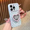 Capa de Celular Espelhada com Bolinhas Compatível com Apple 17promax iPhone 16 Huawei Janela de Coração Capa Macia