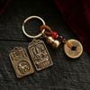 Llavero de latón con el santo patrón del zodíaco Benmingfo, cinco emperadores, dinero, bolso para llaves de coche, colgante para hombre y mujer