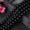 Venta al por mayor Ágata Negra Natural Grado 7A Cuentas Sueltas Hilo Largo Semiacabado Pulsera de Cuentas DIY Cuentas Espaciadoras Cuentas de Oración Accesorios