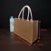 Bolsa de Lino Personalizable con un Toque Vintage de Alta Gama, Gran Capacidad, Bolsa de Lino Pintada a Mano con Impresión de Logo Disponible