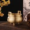 Quemador de Incienso Antiguo de Cobre de Tres Patas Suministros para el Salón de Buda del Templo Quemador de Incienso de Línea de Buda Incienso de Sándalo Ceremonia del Té Quemador de Aromaterapia para Oídos