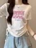 Camiseta Gris Oscuro de Manga Corta para Mujer, Nuevo Estilo Verano 2026, Corte Ajustado, Top Corto de Moda para Figuras Pequeñas, Estilo Ins