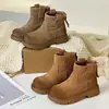 Botas de tornozelo de couro macio para meninas, novo estilo outono/inverno 2026, botas infantis, botas de outono da moda para meninas mais velhas