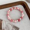 Pulsera Personalizada Hecha a Mano Girly Corazón Nueva Chinoiserie Imitación Piedra Shoushan Diseño Ins Rosa Nicho Cuentas Regalo Bestie