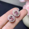 Brincos de Turmalina Natural Novos Modelos Mais Vendidos Transfronteiriços para Mulheres, Moda Luxuosa de Alta Qualidade Tendência Estilo Palaciano Microincrustado com Zircônia
