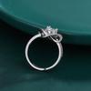 Anillo de Diamante Giratorio de Trébol de Cuatro Hojas para Mujer 1 Quilate Zircón Anillo Vivo para Mujer Suministro Vivo Elegante Joyería de Mano Piedra Preciosa