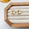 Pendientes de Plata de Ley S925 con Esmalte de Goteo Geométricos de Pétalo para Mujer Nicho de Lujo de Gama Alta Accesible Elegantes Versátiles Nuevos Pendientes