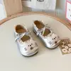Zapatos de Cuero Lindos para Niños Estilo Gato Bebé de Primavera y Otoño Zapatos sin Cordones de Dibujos Animados Zapatos de Princesa para Niñas en Color Rojo Vino