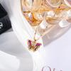 Nuevo Collar de Acero de Titanio con Baño de Cobre Dorado con Incrustaciones de Micro-Cristal de Color Estilo Coreano Mariposa Simple con Temperamento para Mujer