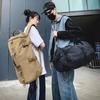 Mochila de Lona Retrô de Grande Capacidade Transfronteiriça Moda Tendência Feminina Estudante Mochila Escolar Masculina Viagem Mochila de Montanhismo