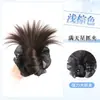 Peluca de Moño Pom-Pom para Mujer con Pinza de Garra de Puntos, Moño Bajo Esponjoso, Lazo para el Cabello Natural, Peluca de Moño