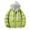 Chaqueta con capucha de dos piezas falsa de alta calidad para hombre, nueva chaqueta de invierno 2024, holgada y cálida, acolchada de algodón, chaqueta acolchada de algodón para pareja