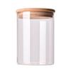 Venta de fábrica de latas de té, latas de comida, latas de almacenamiento diario para cocina y hogar, latas selladas de vidrio con tapa de bambú