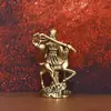 Escultura de Bronce del Viejo Dios de la Longevidad Montado en un Ciervo, Ofreciendo un Durazno, Pequeño Adorno Hecho de Latón Morado, Figura de Dios de la Longevidad Estilo Antiguo, un Regalo para Personas Mayores para Desear Longevidad, Simbolizando la Longevidad