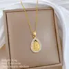 [Acero de Titanio] Retrato de Gota de Agua Europeo y Americano Zircón Elegante Collar Totalmente Incrustado de Diamantes para Mujer Cadena de Clavícula Más Fácil de Combinar Cadena de Acero de Titanio