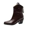 Botas de Salto Alto com Salto Grosso e Zíper nas Costas Botas de Cano Curto Botas Martin Botas de Cavaleiro Europeias e Americanas 34-48 Desejo Botas de Comércio Exterior