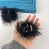 Pinza de Pluma Negra para Mujer Pinza de Tiburón de Alta Gama Cabello de Avestruz Semirrecogido Pinza para el Cabello Clip para la Parte Trasera de la Cabeza Tocado