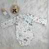 Roupas de Outono para Bebê Macacão de Manga Longa 100% Algodão Classe A para Menina Roupas macias de animal réptil para recém-nascidos