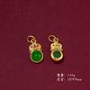 Estilo palácio que preserva a cor areia ouro incrustado pingente de jade Jade oco Ábaco cruz DIY pulseira colar acessórios