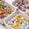 Macaron Perlas Redondas Iridiscentes Perlas de Vidrio de Color Gradiente Material para Hacer Pulseras y Collares Hechos a Mano Accesorios para Joyería