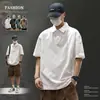 Camisa Polo de Manga Corta para Hombre de Peso Pesado 280g, Nuevo Estilo de Verano, Corte Holgado, Camiseta Talla Grande, Camiseta Casual al por Mayor