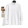 2026 Terciopelo Alemán Doble Cara Otoño/Invierno Transfronterizo Europeo y Americano Camiseta de Manga Larga para Hombre Cuello Medio Alto Protección contra el Frío Aterciopelada Cálida Versátil Capa Base