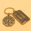 Colgante Cuadrado de la Fortuna Chapado en Oro con Ficha de Relieve Tridimensional, Colgante Portátil que Atrae la Riqueza, Regalo, Adorno para Decoración del Hogar