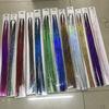 Faixa de extensão de cabelo de seda colorida estilo coreano peruca colorida faixa de ouro colorida faixa de extensão de cabelo brilhante colorida