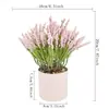 Plantas artificiais requintadas para comércio transfronteiriço, plantas verdes falsas para decoração interna e externa, lavanda em vaso de plástico, mini plantas em vaso