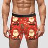 Roupa Íntima Masculina Transfronteiriça Presentes de Natal Europeus e Americanos Roupa Íntima com Estampa Digital para Casal Shorts Boxer Respiráveis de Cintura Média