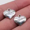14X15Mm 1.9g Plata Antigua Accesorios para Joyería DIY Colgante de Corazón de Doble Cara para Dama de Honor Más Vendido