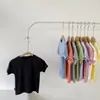 Camiseta Infantil de Modal Sem Manga Verão 2022 Versão Coreana Nova Camisa Base com Máscara Top Roupa Infantil Atacado