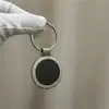 Chaveiro de metal criativo moda redondo marca única epóxi logo publicitário folheado chaveiro pequeno presente