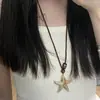 Collar Largo con Colgante de Patricio Estrella Zoozmomo para Mujer, Cadena para Suéter Dulce Fresca de Lujo Ligero de Nicho Ajustable